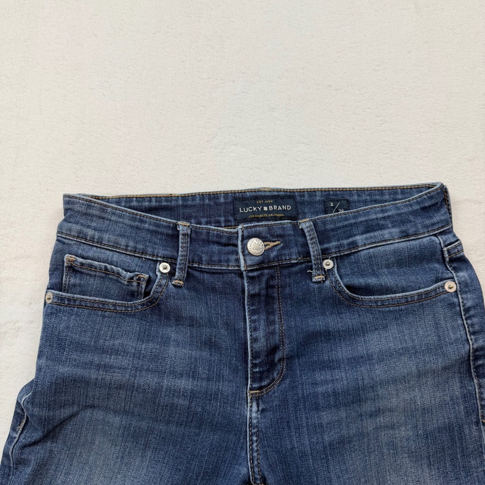 Lucky Brand‎ Ava Skinny Jeans Womens 2/26 Blue Good Raw Released Hem Mid Rise - Picture 3 of 12